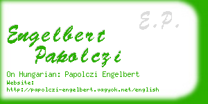 engelbert papolczi business card